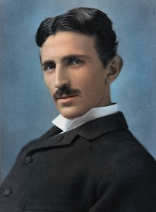 Portræt af Nikola Tesla, 1890 (håndfarvet foto)